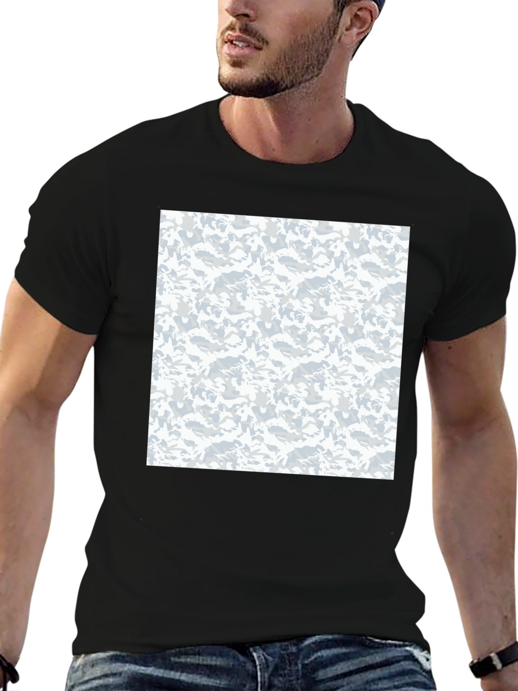 Urban Camo Print Black T-Shirt