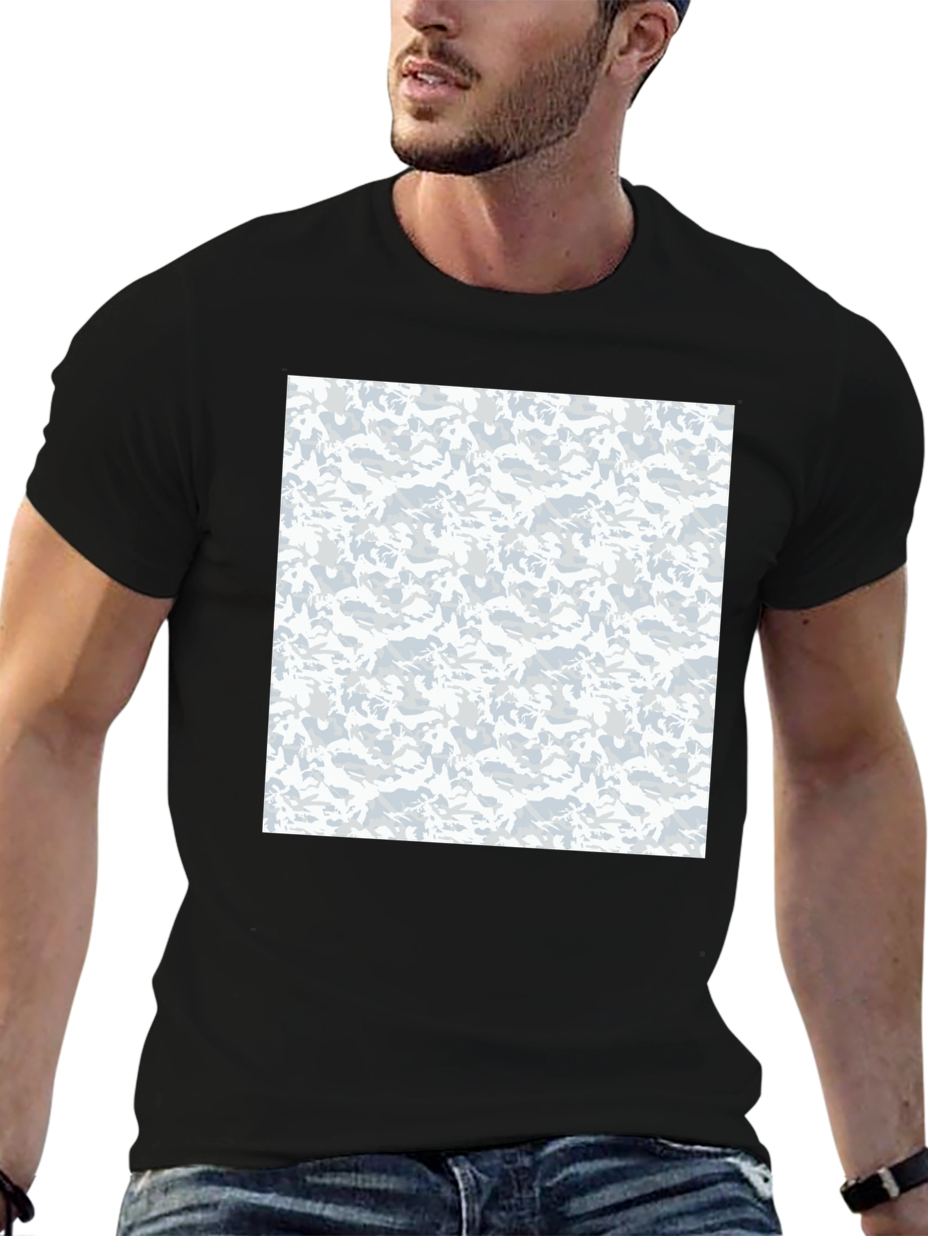 Urban Camo Print Black T-Shirt
