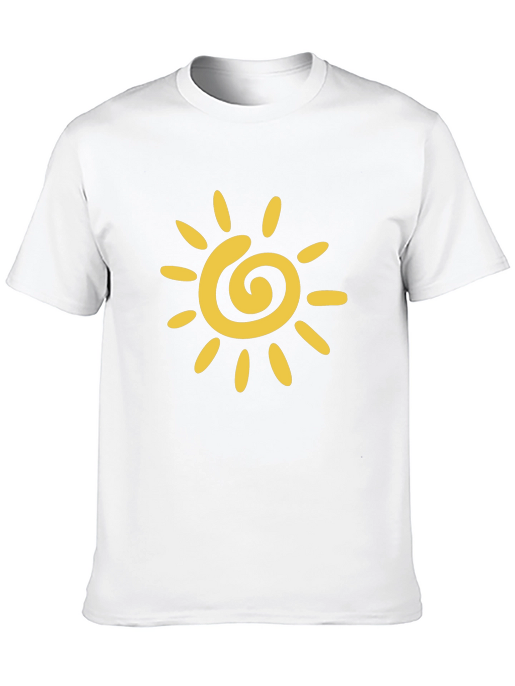 Black T-Shirt with Yellow Sun Graphic