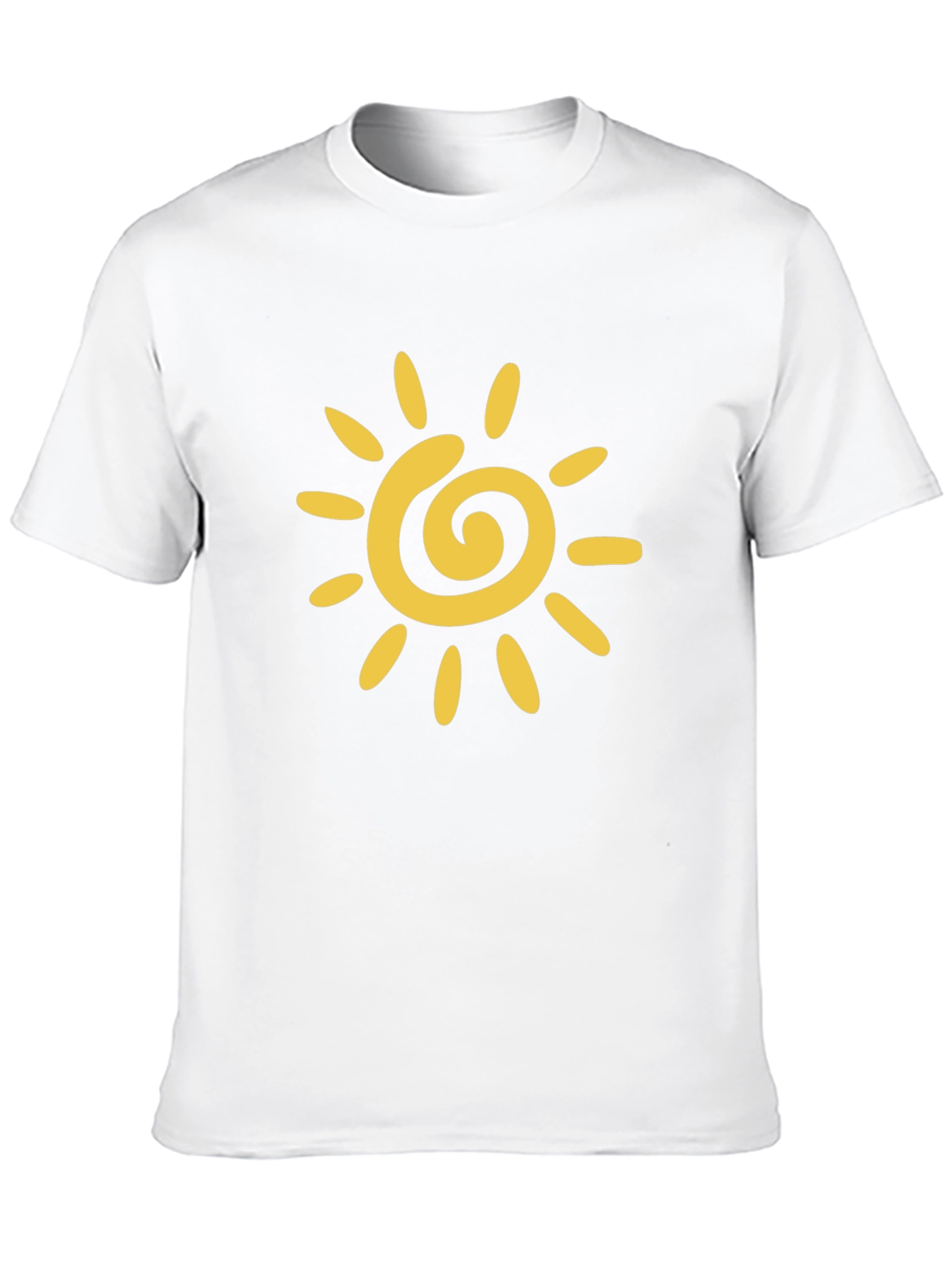 Black T-Shirt with Yellow Sun Graphic