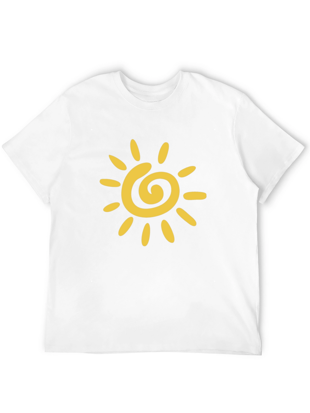 Black T-Shirt with Yellow Sun Graphic