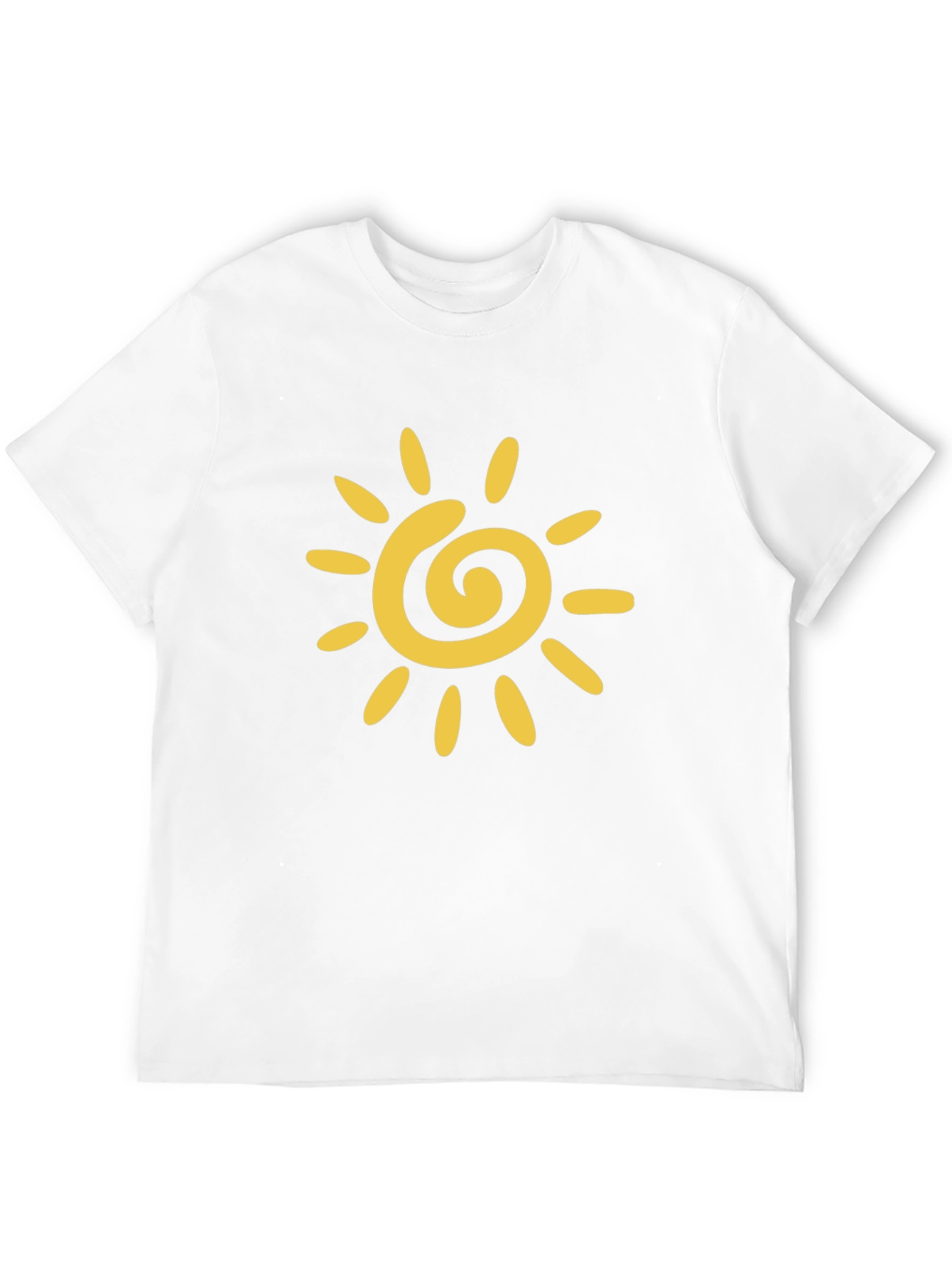 Black T-Shirt with Yellow Sun Graphic
