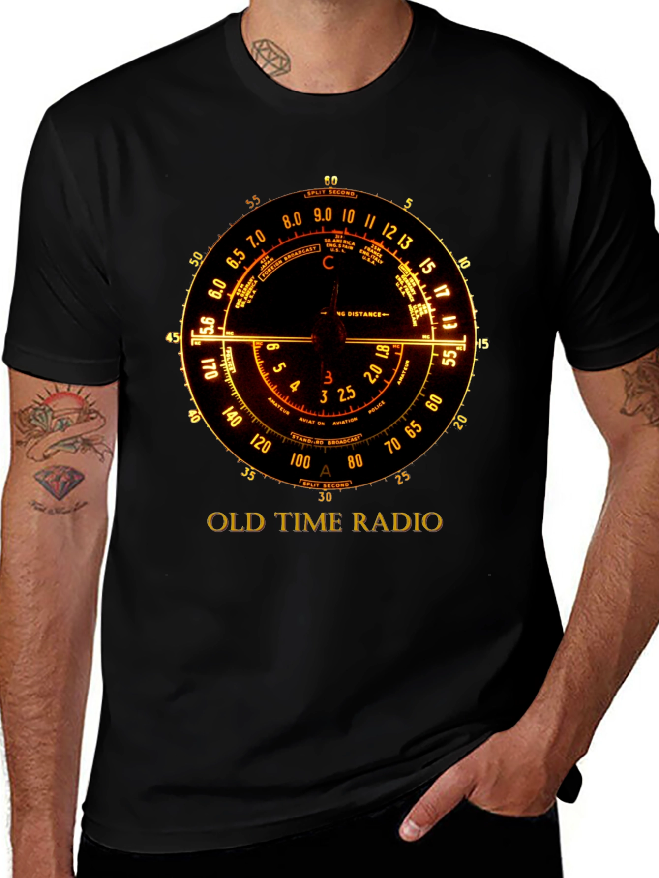 Vintage Radio Dial T-Shirt - Retro Broadcast Design