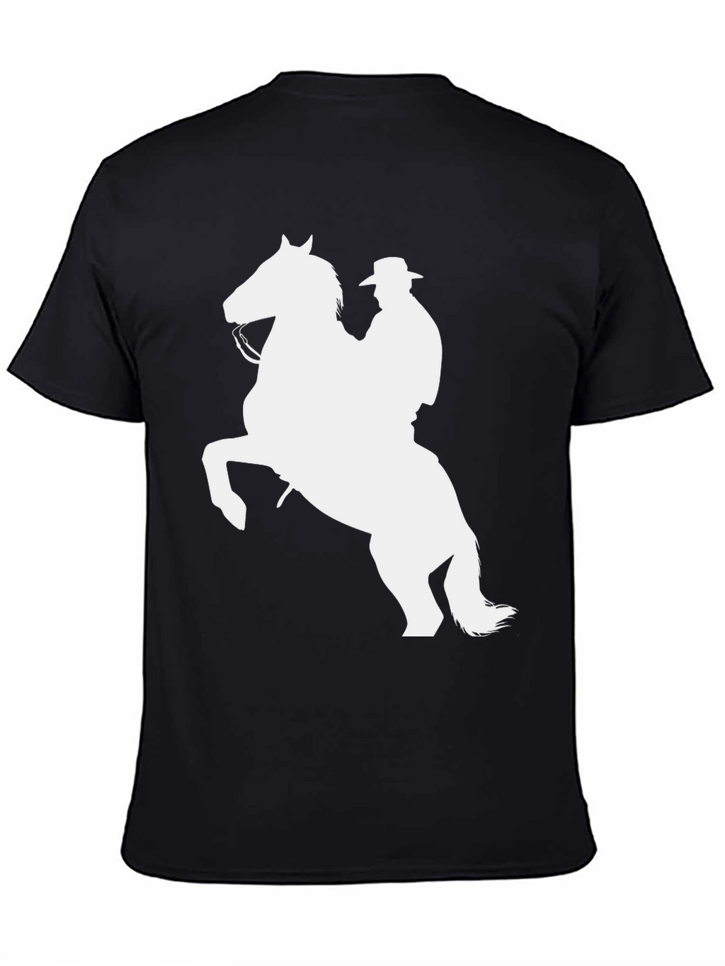 Cowboy Horse Graphic Tee - Black Cotton Shirt