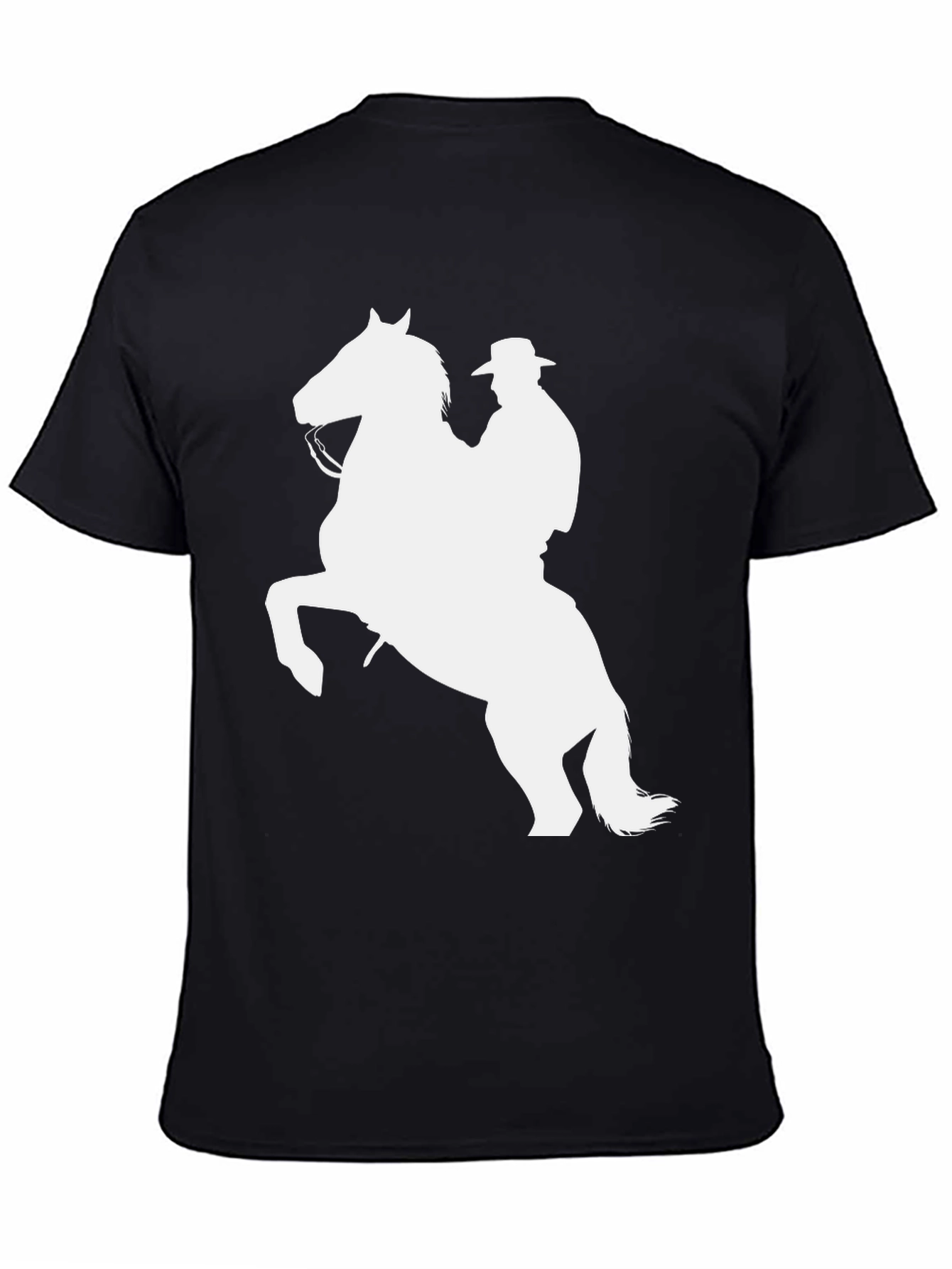 Cowboy Horse Graphic Tee - Black Cotton Shirt