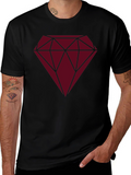 Diamond Graphic Print Black T-Shirt