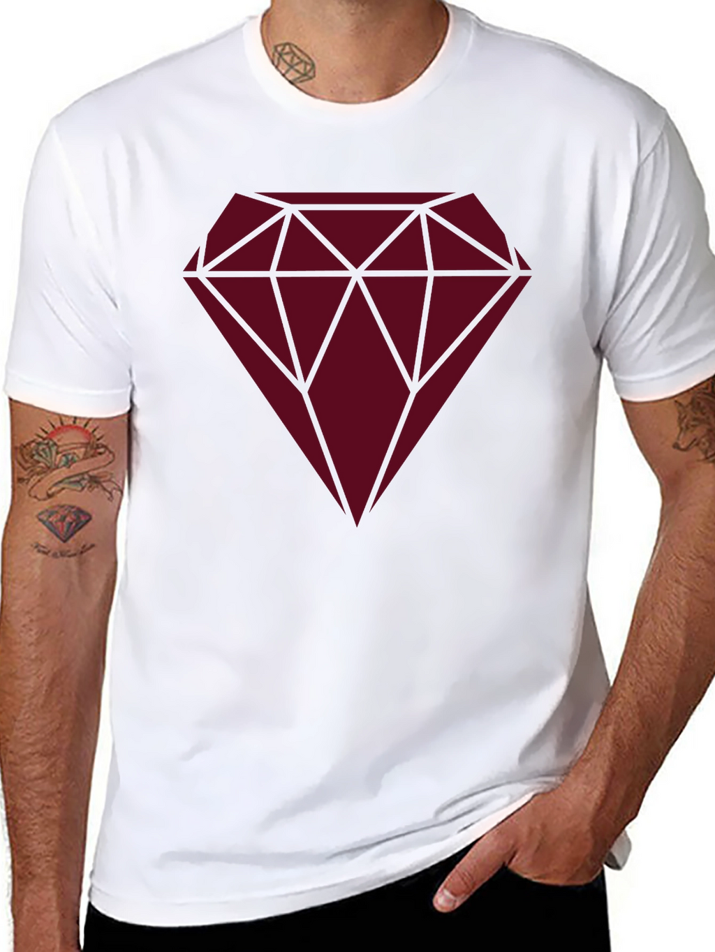 Diamond Graphic Print Black T-Shirt