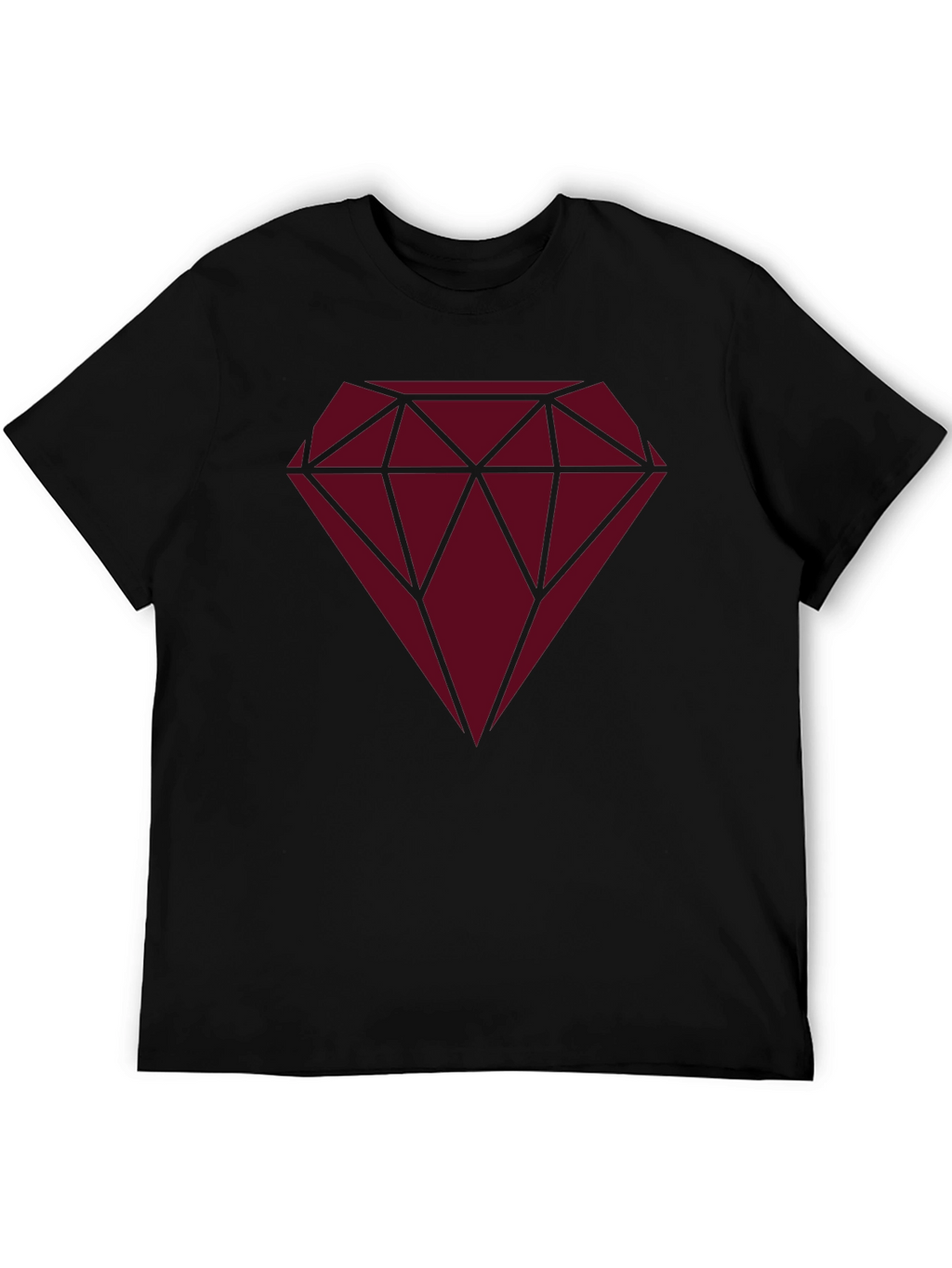 Diamond Graphic Print Black T-Shirt