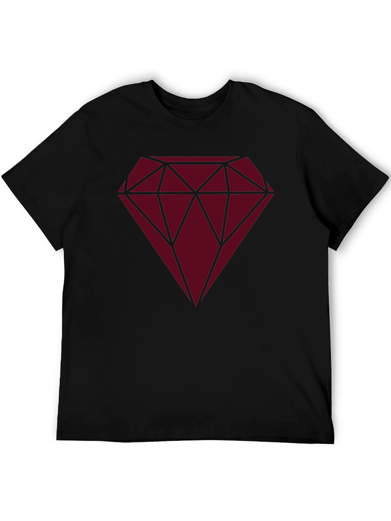 Diamond Graphic Print Black T-Shirt