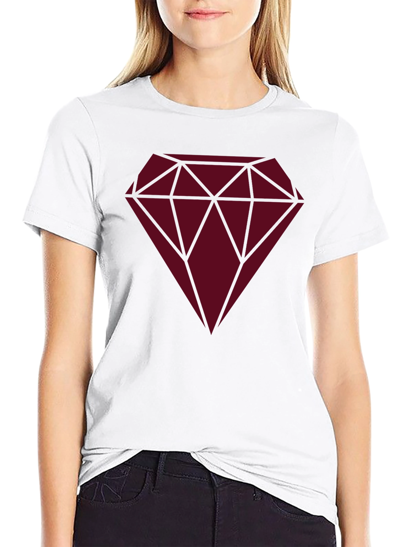 Diamond Graphic Print Black T-Shirt