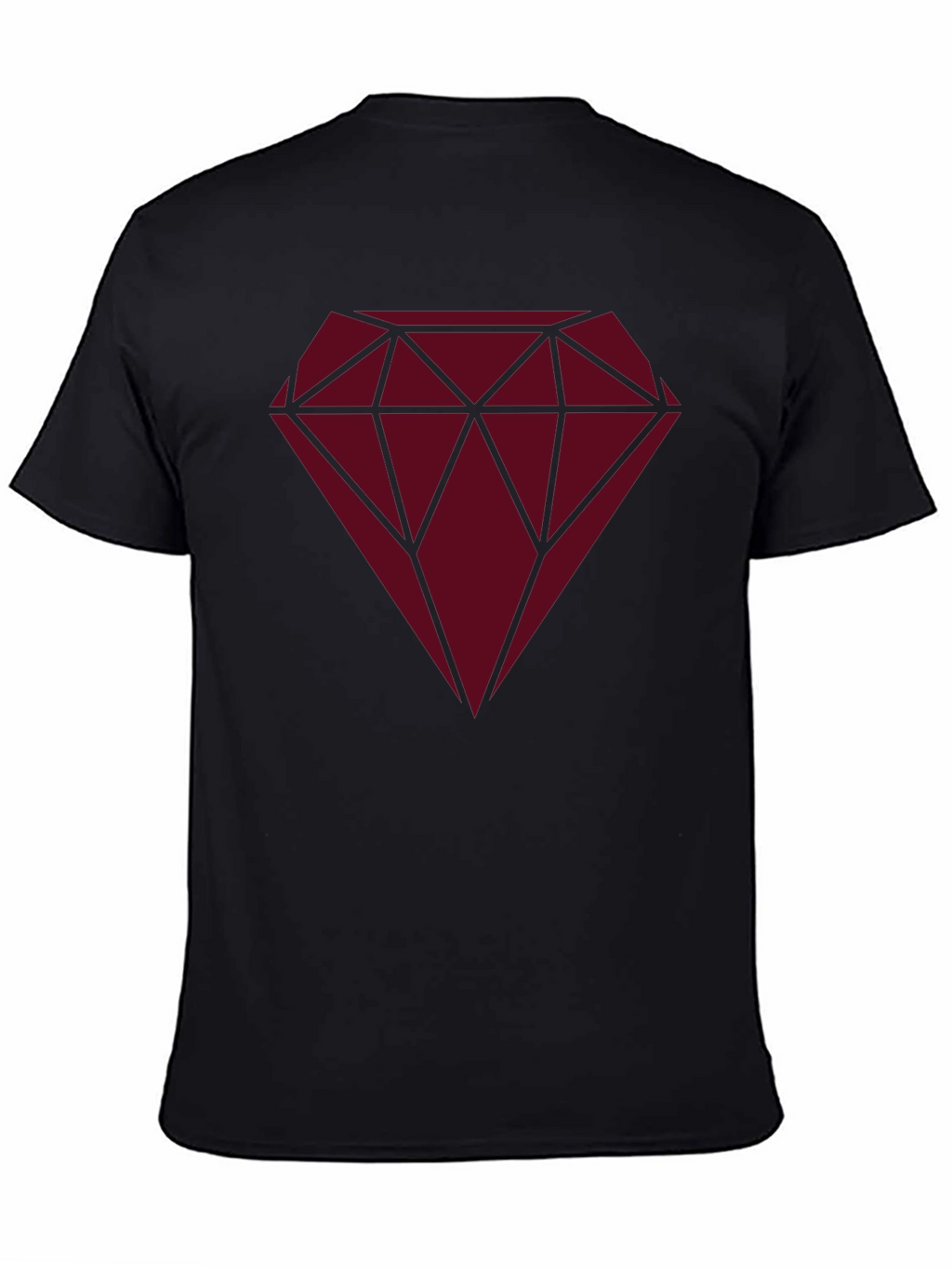 Diamond Graphic Print Black T-Shirt