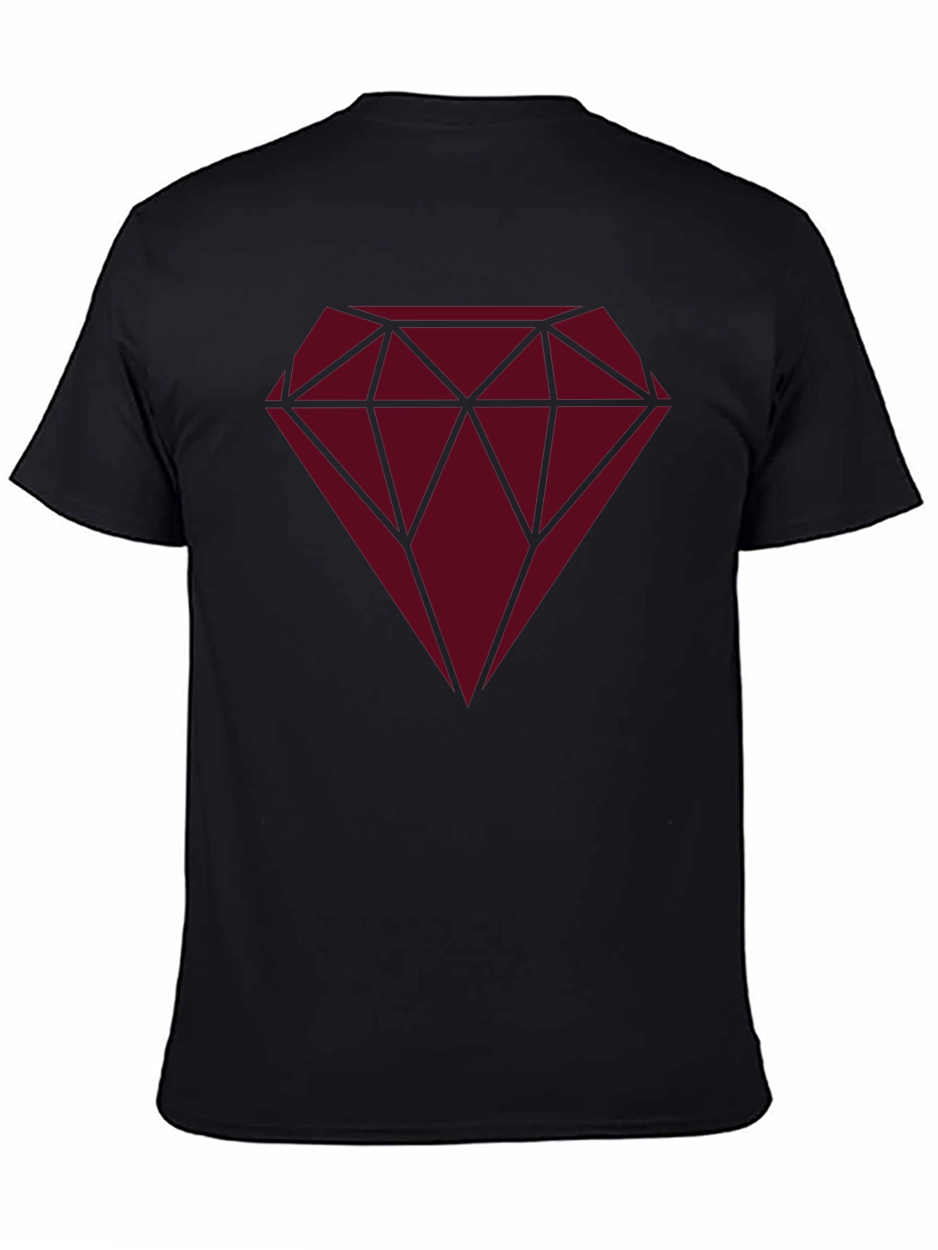 Diamond Graphic Print Black T-Shirt
