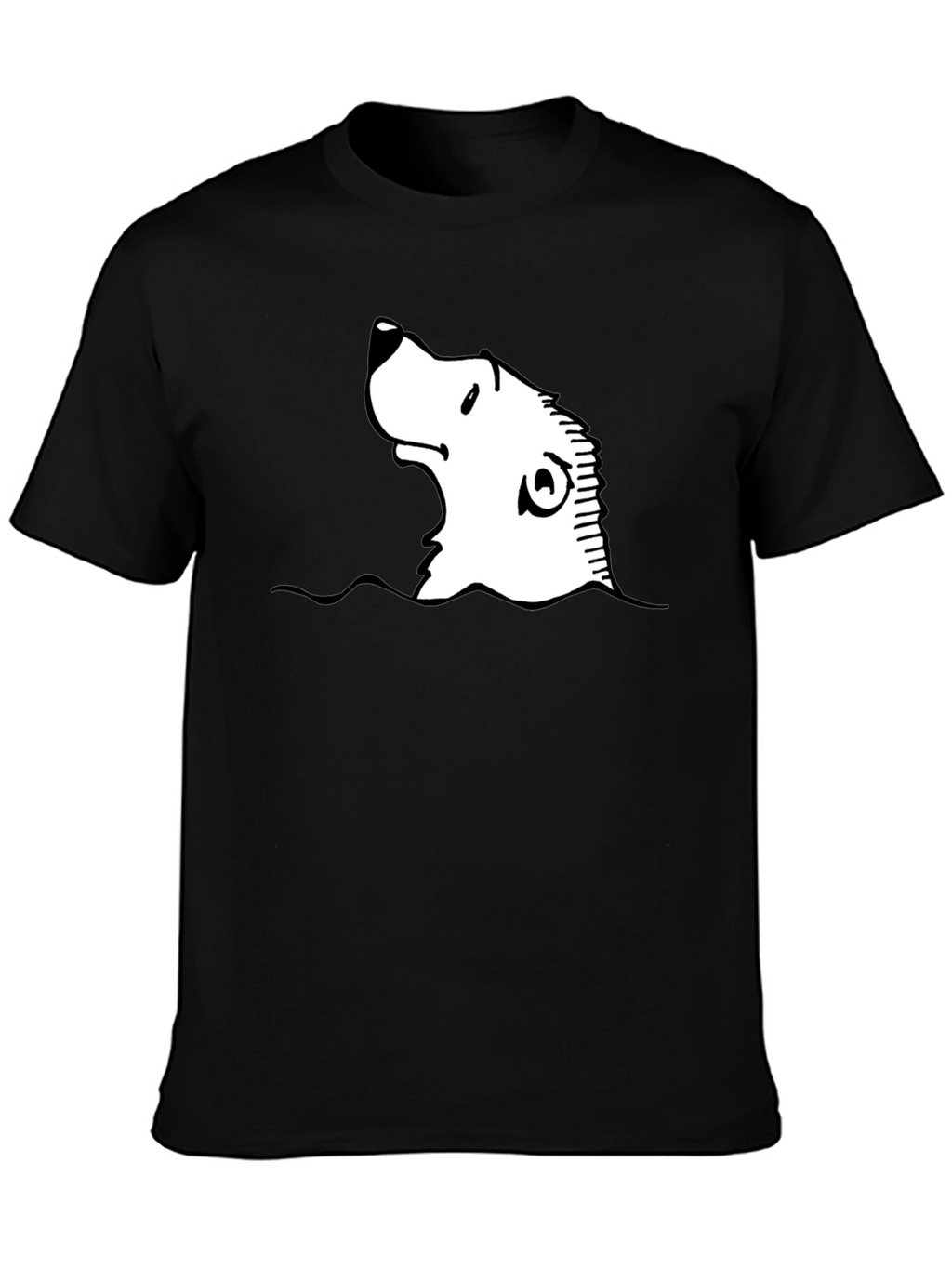 Cartoon Seal Graphic Black T-Shirt