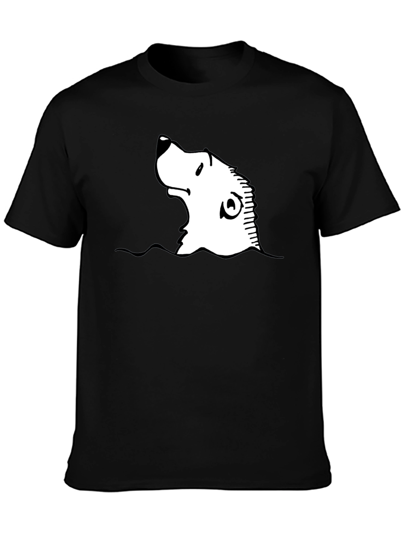 Cartoon Seal Graphic Black T-Shirt