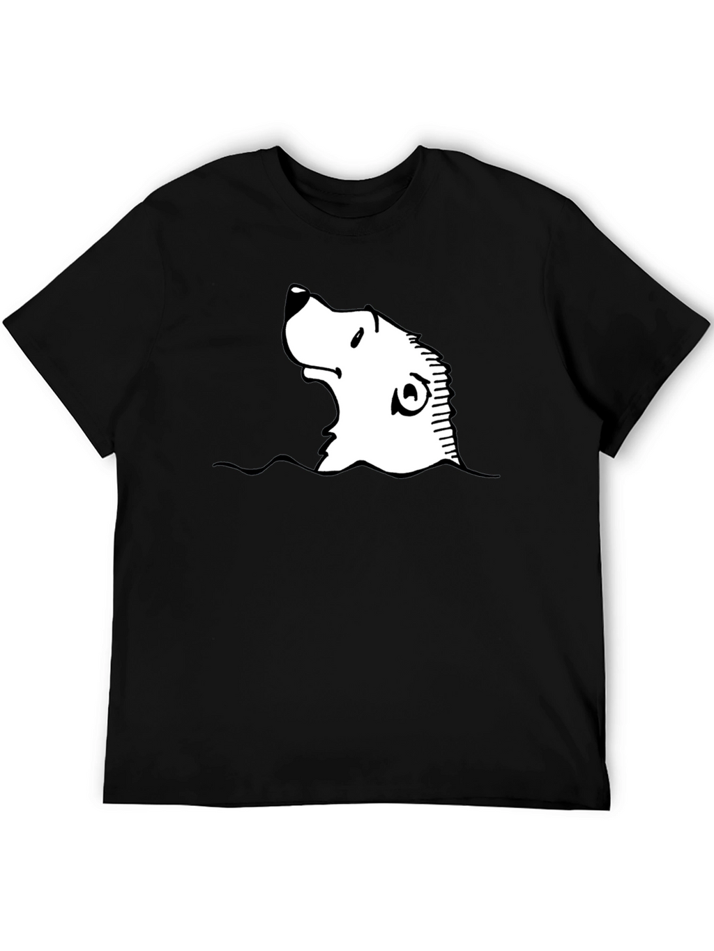 Cartoon Seal Graphic Black T-Shirt