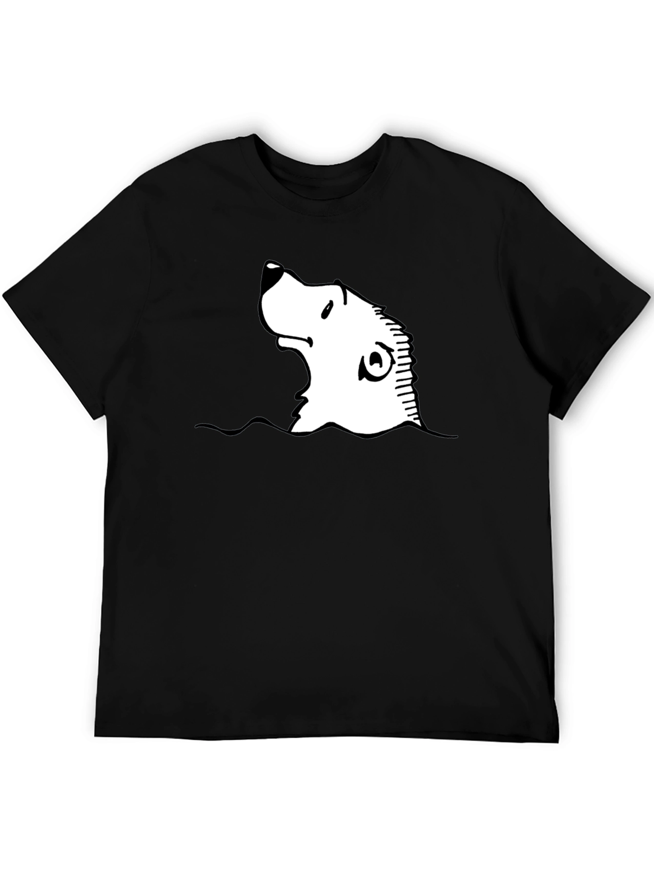Cartoon Seal Graphic Black T-Shirt