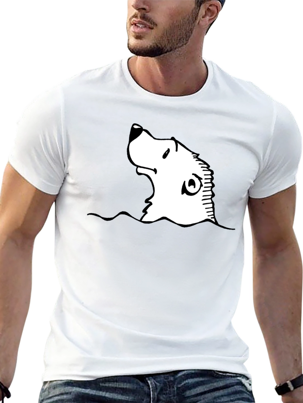 Cartoon Seal Graphic Black T-Shirt