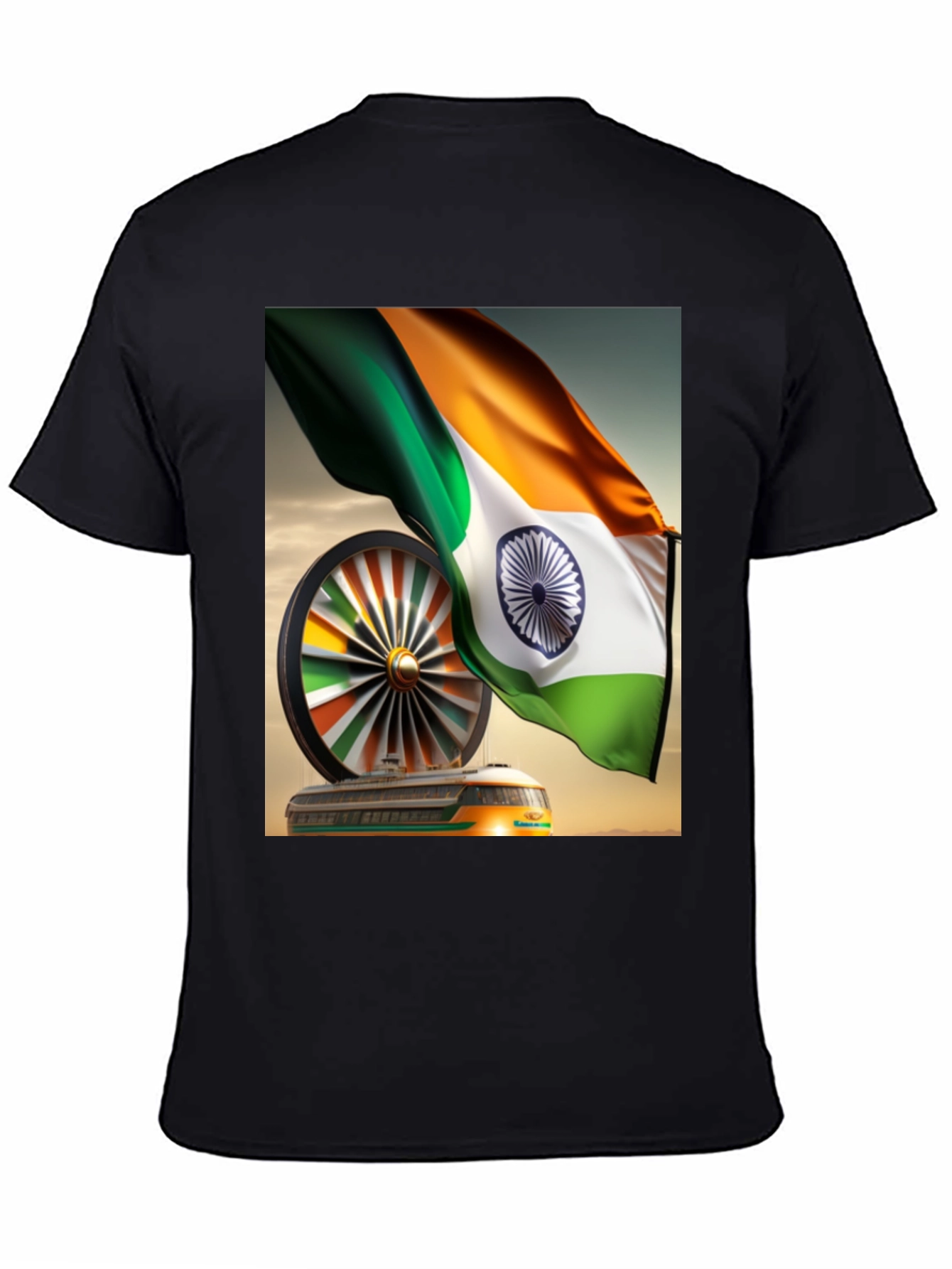India Flag Train Graphic Tee