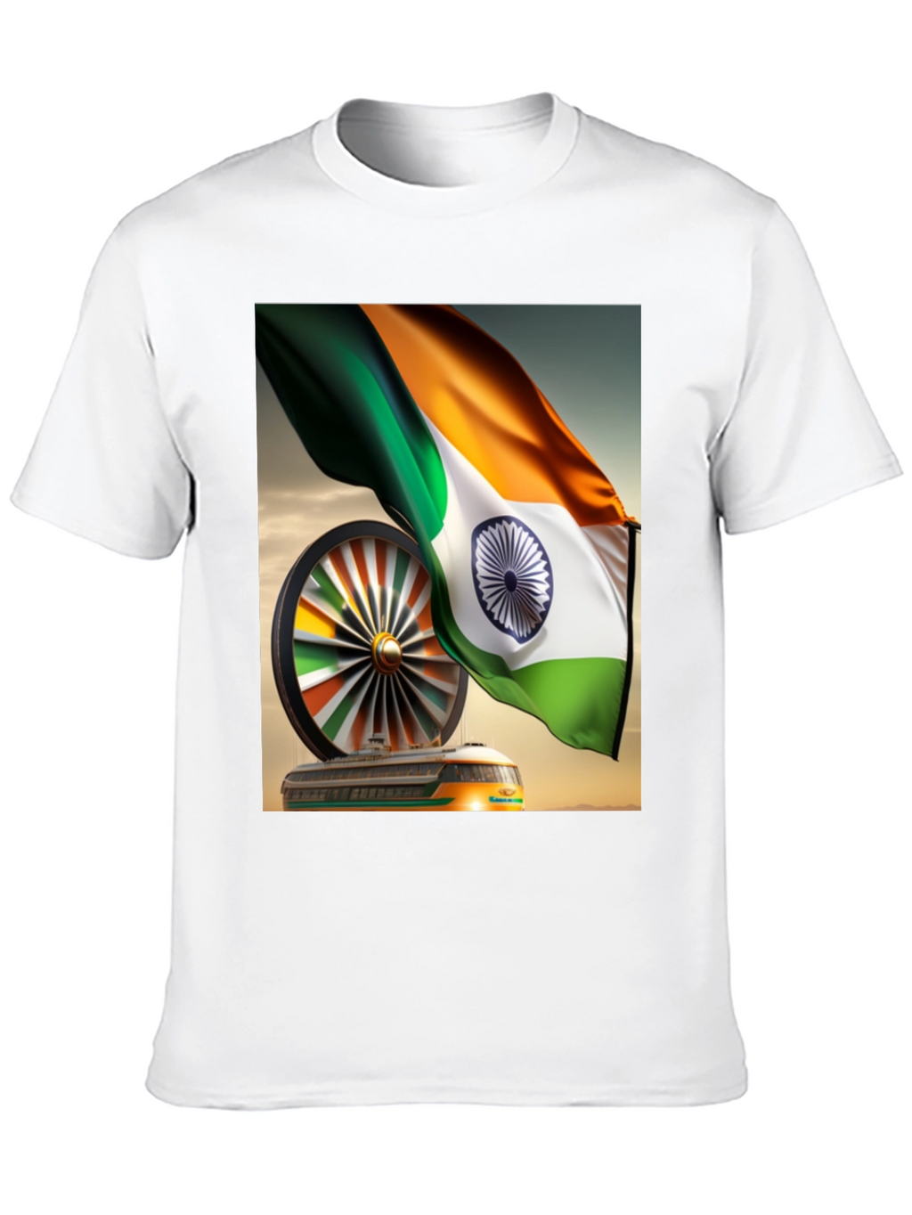 India Flag Train Graphic Tee