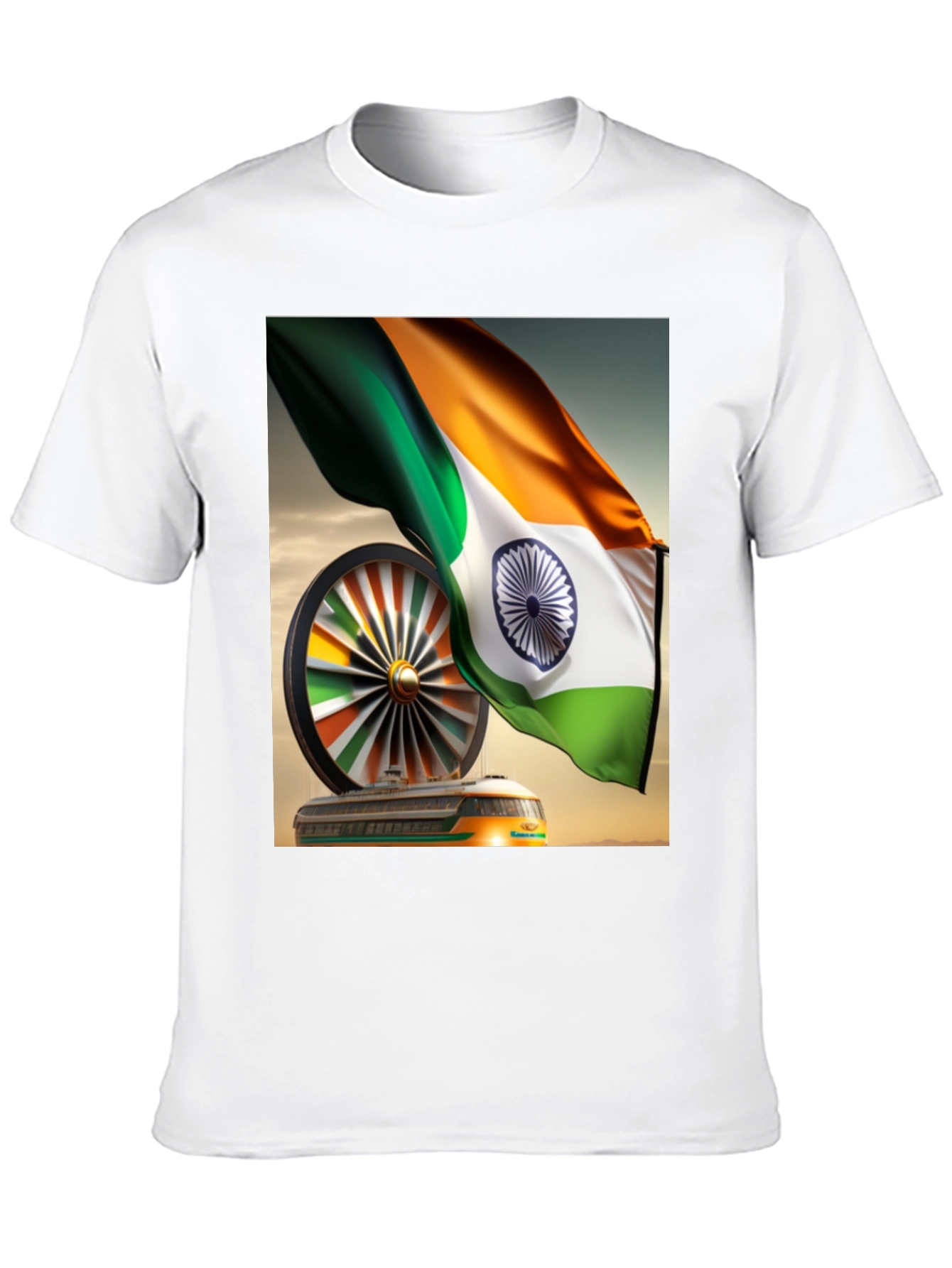 India Flag Train Graphic Tee