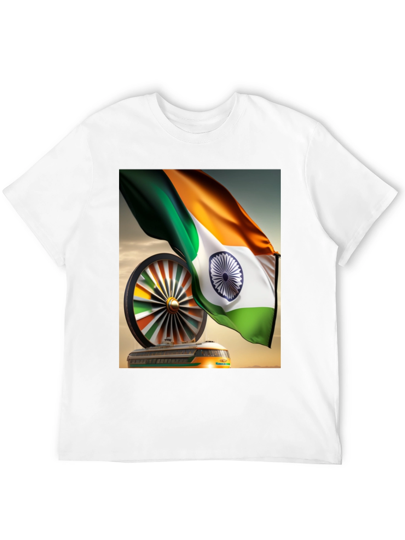 India Flag Train Graphic Tee