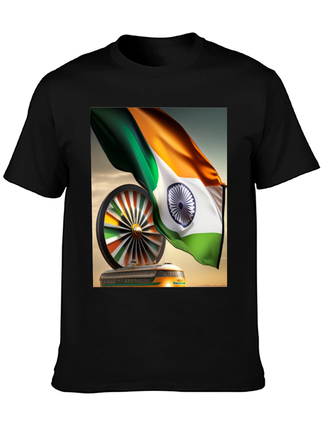 India Flag Train Graphic Tee