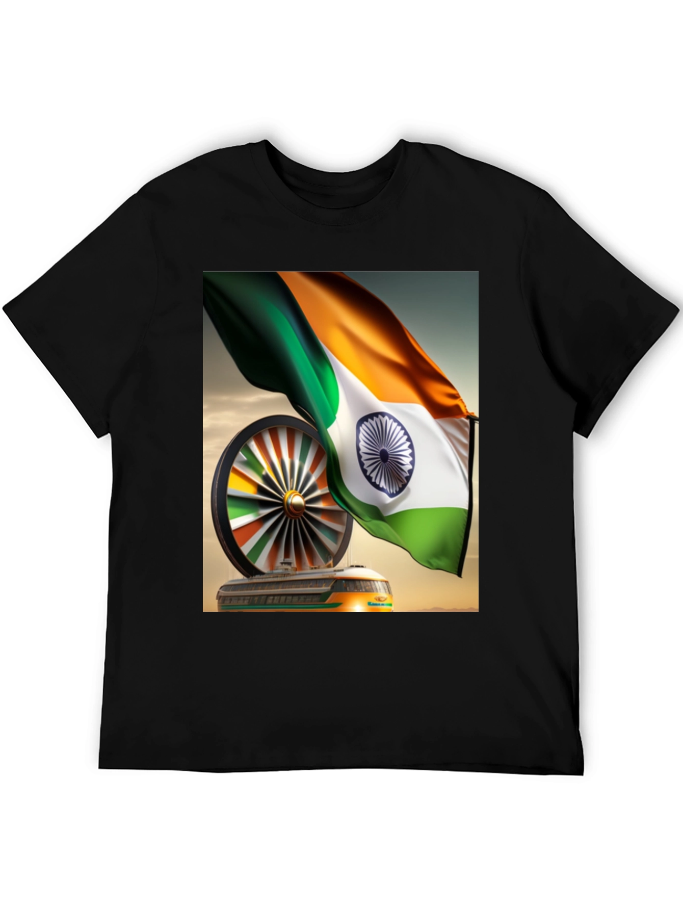 India Flag Train Graphic Tee