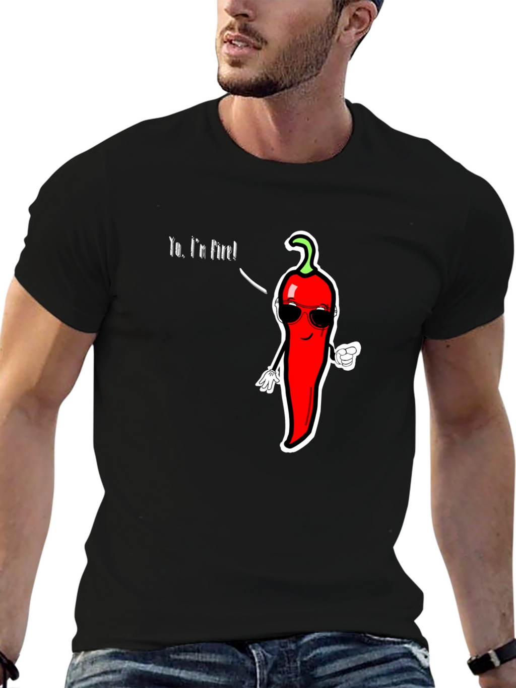 Spicy Humor T-Shirt - Yo Im Fire!