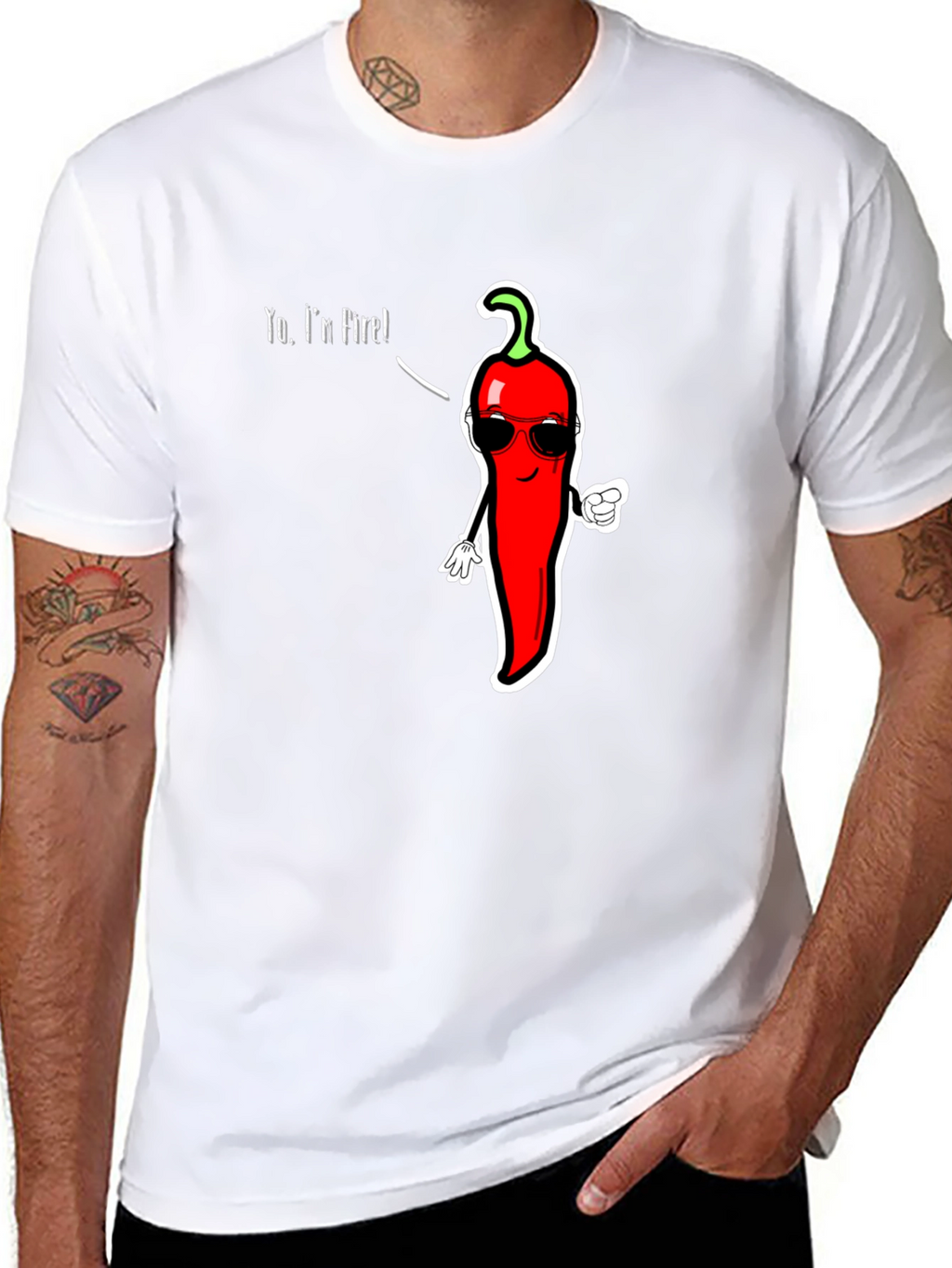 Spicy Humor T-Shirt - Yo Im Fire!
