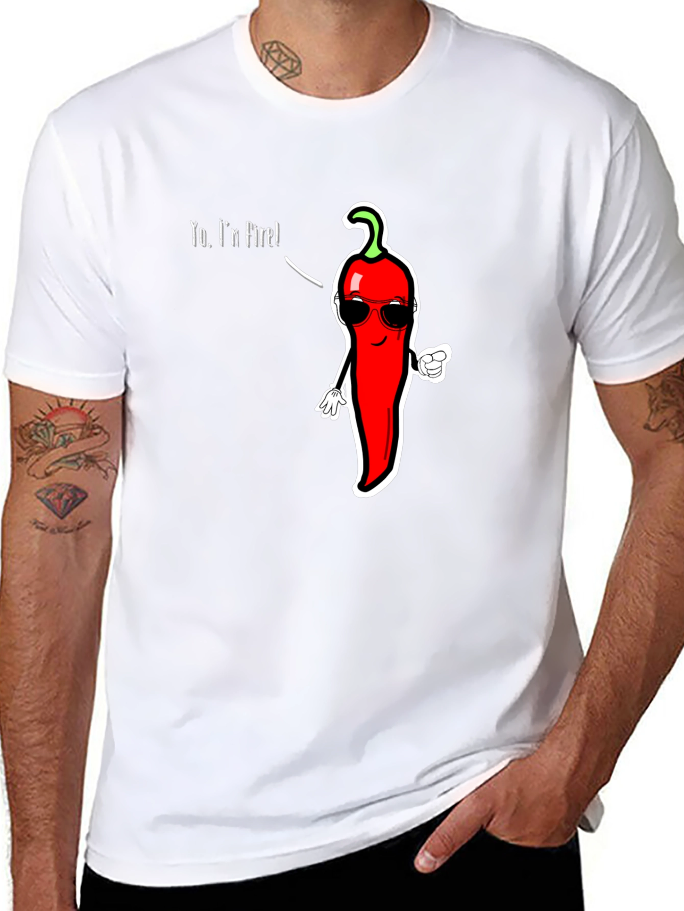 Spicy Humor T-Shirt - Yo Im Fire!