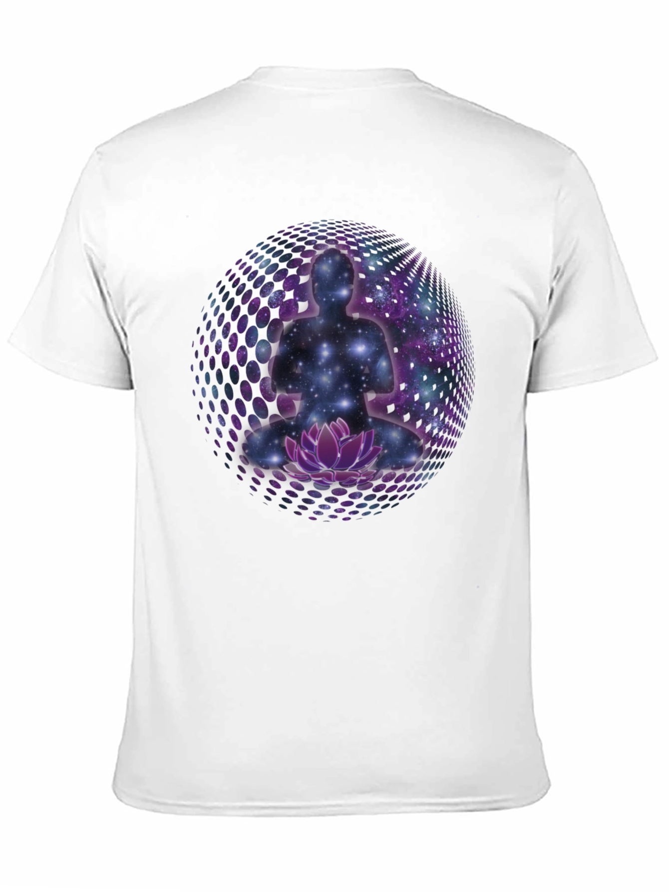 Meditative Galaxy T-Shirt: Cosmic Lotus Design