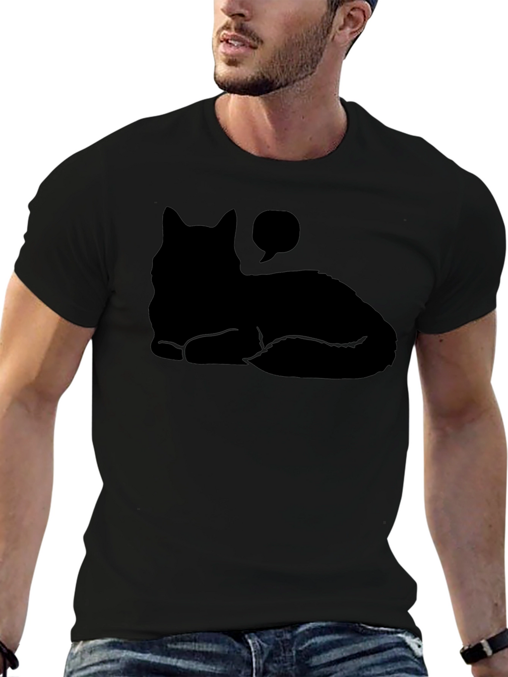 Black Cat Silhouette T-Shirt
