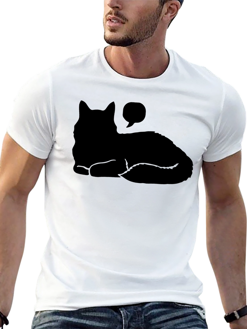 Black Cat Silhouette T-Shirt