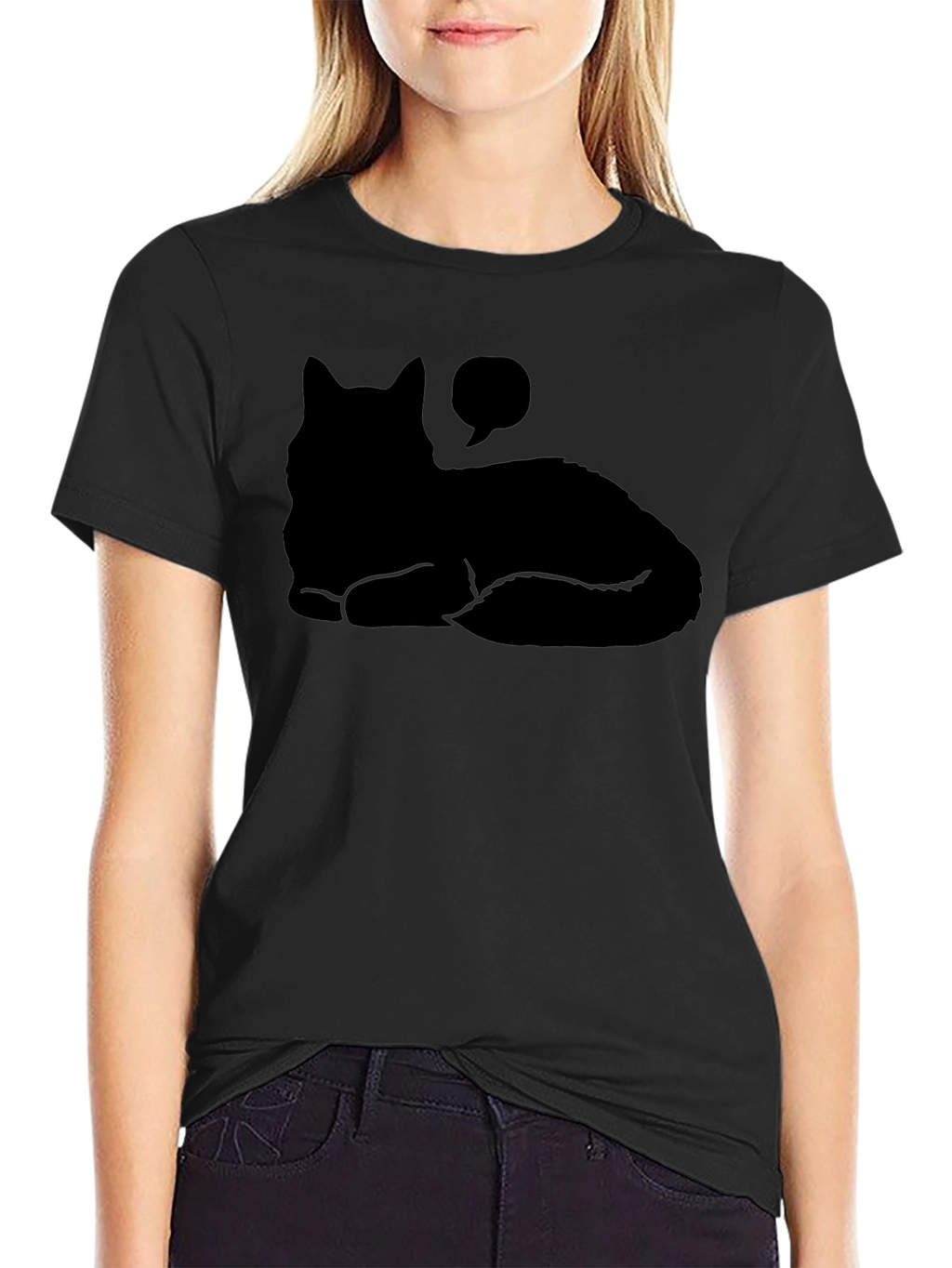 Black Cat Silhouette T-Shirt