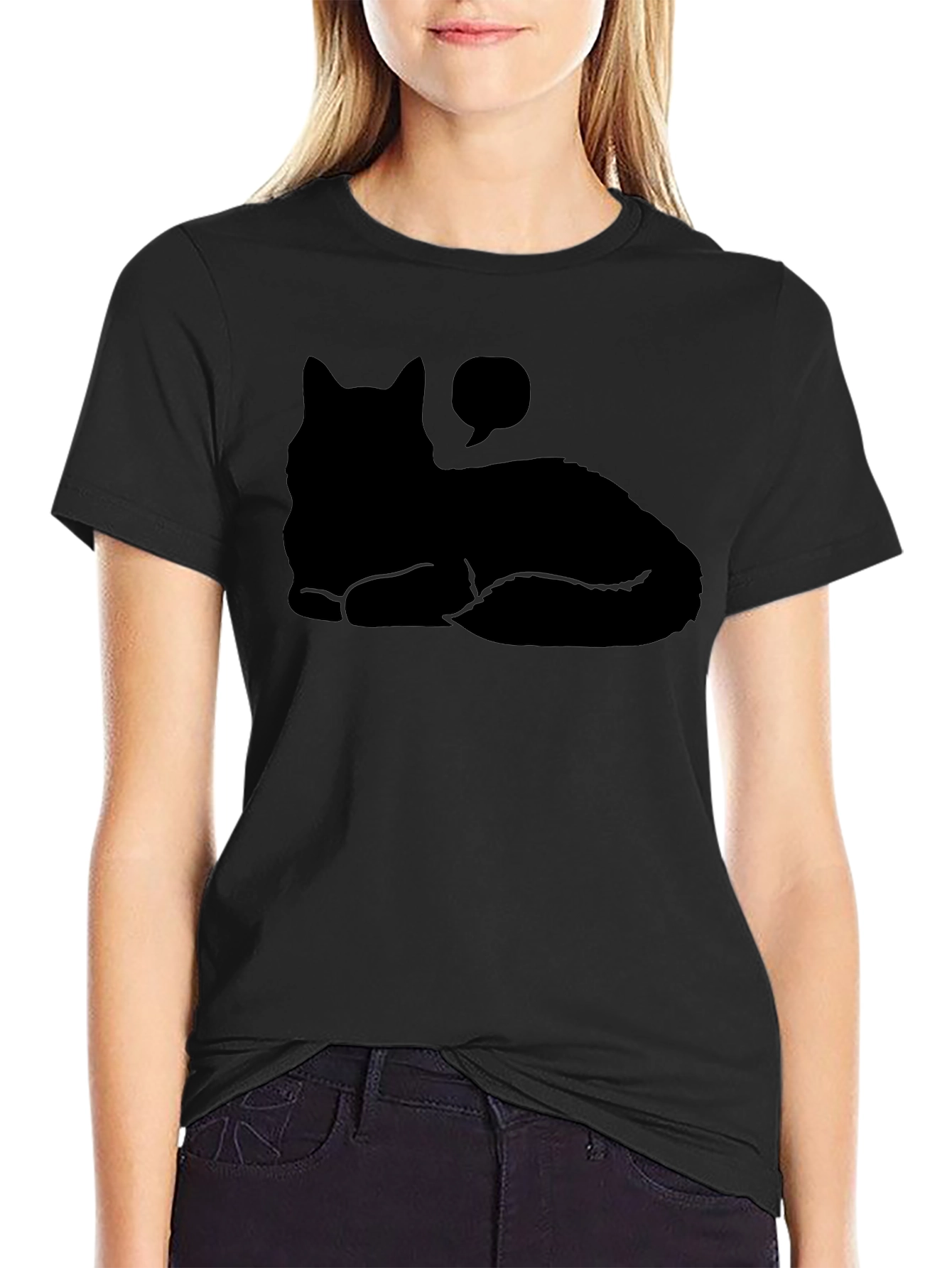 Black Cat Silhouette T-Shirt