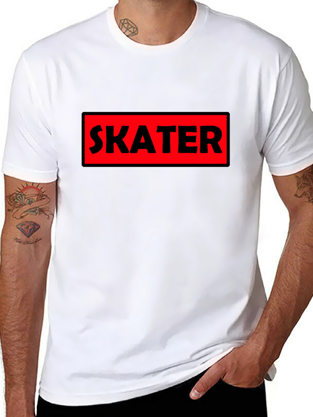 Skater Graphic Tee - Bold Red Box Design
