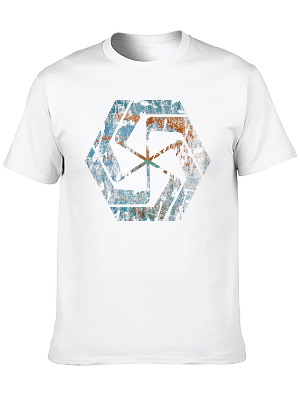 Geometric Graphic Print Mens Black T-Shirt