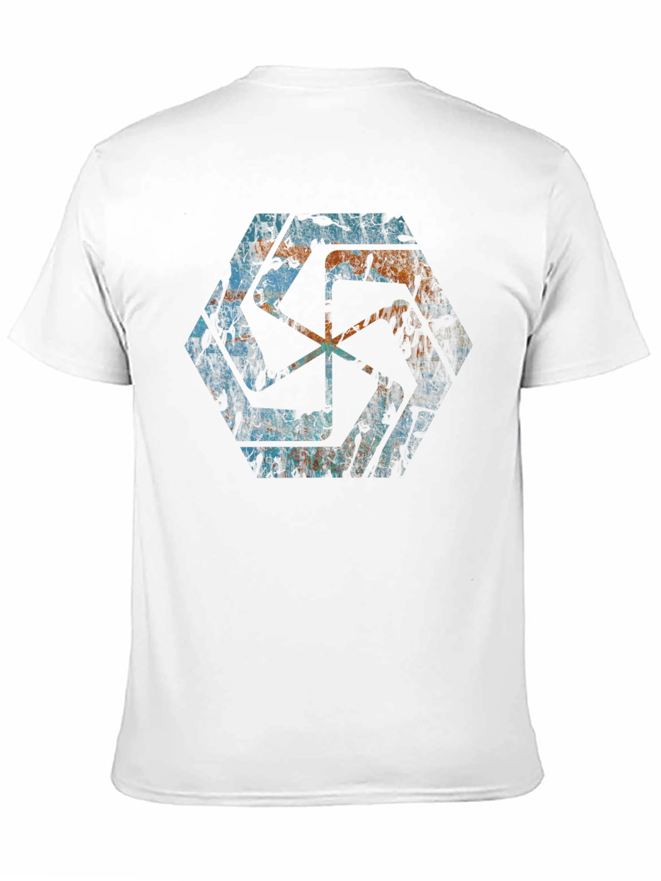 Geometric Graphic Print Mens Black T-Shirt