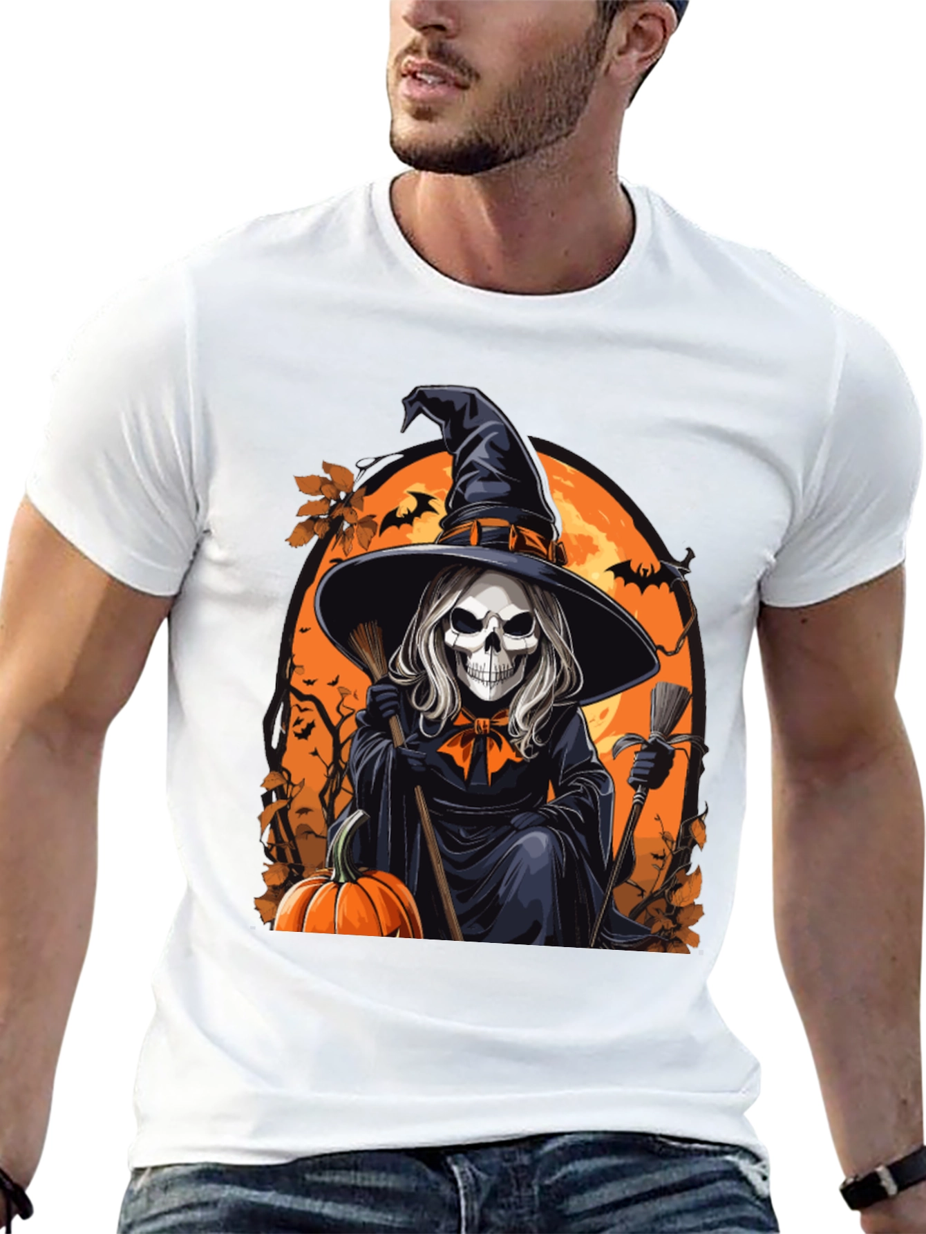 Halloween Witch Skeleton T-Shirt