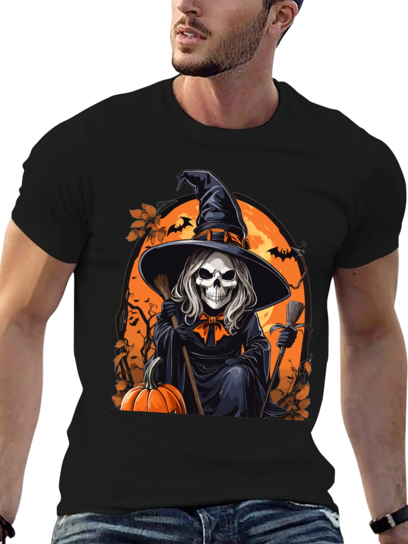 Halloween Witch Skeleton T-Shirt