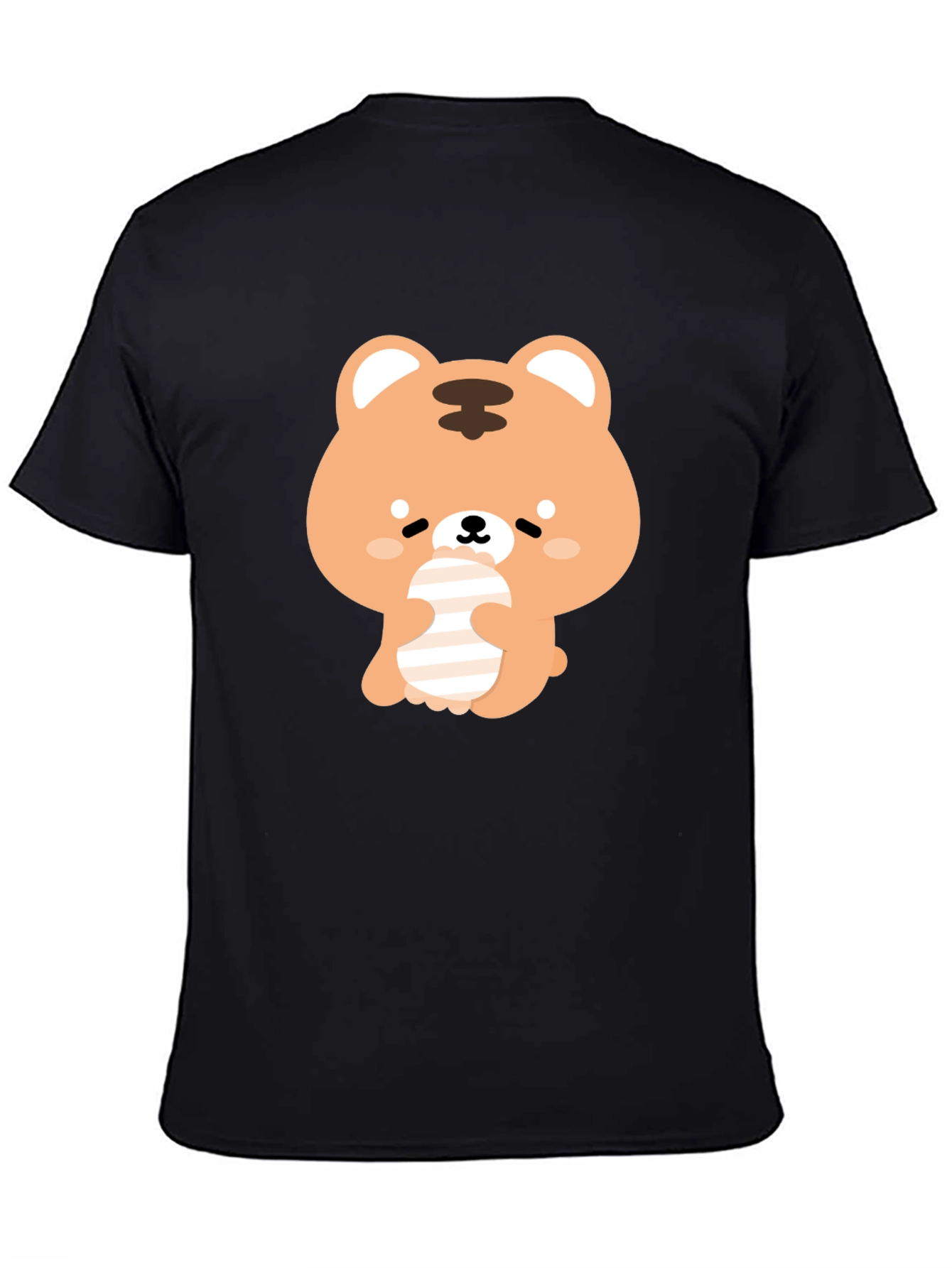 Cute Bear Graphic Black T-Shirt