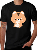 Cute Bear Graphic Black T-Shirt