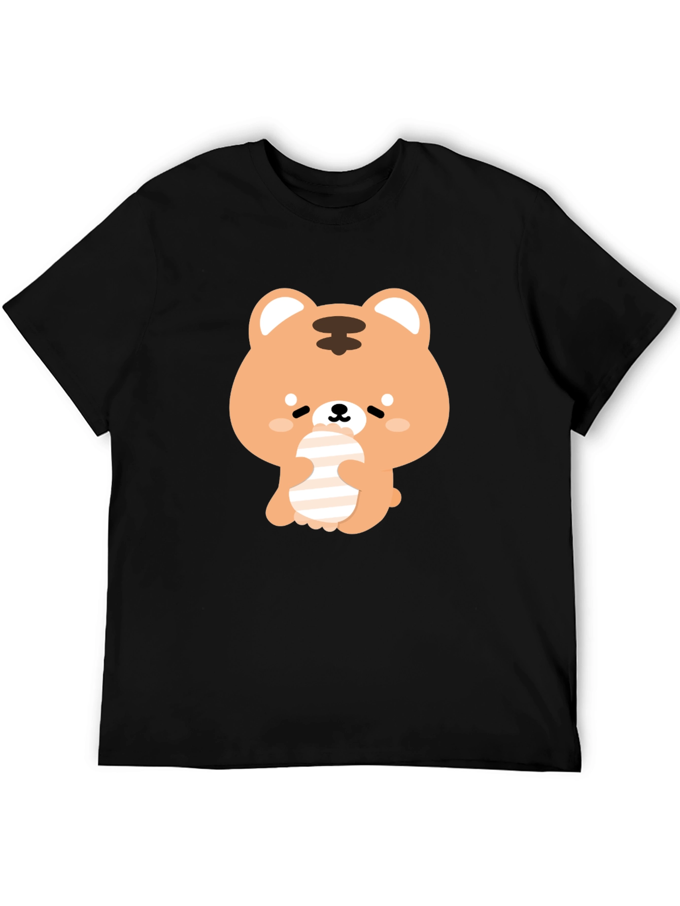 Cute Bear Graphic Black T-Shirt