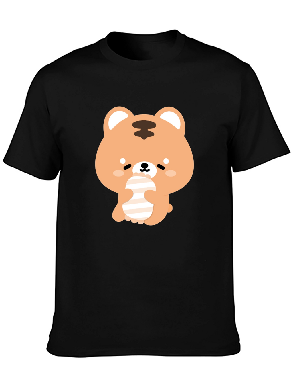 Cute Bear Graphic Black T-Shirt