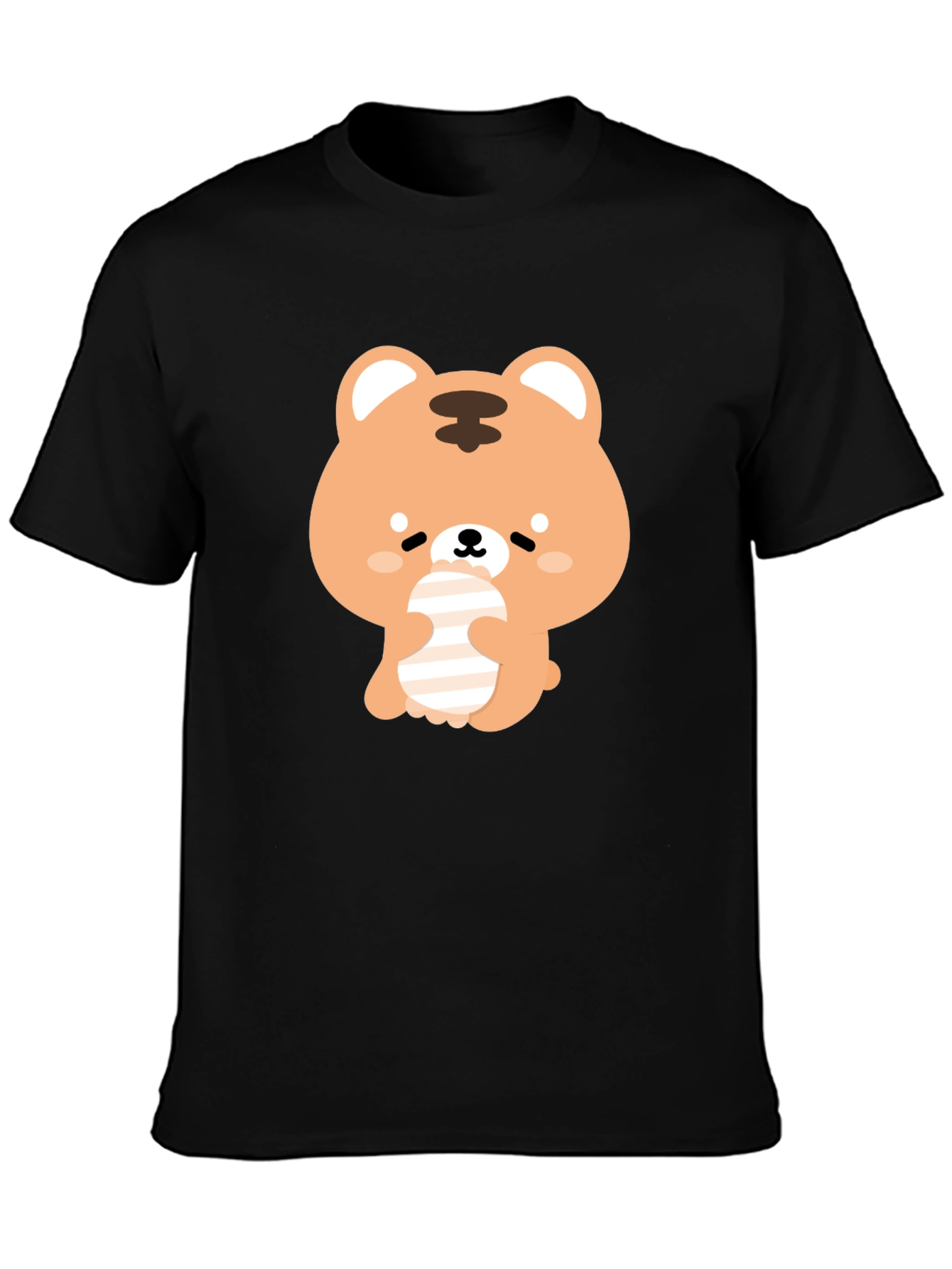 Cute Bear Graphic Black T-Shirt