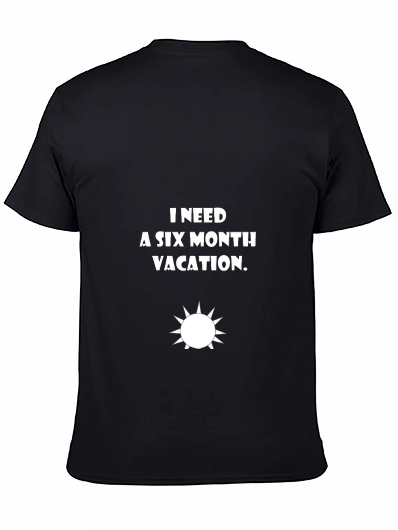 Six Month Vacation Black Graphic Tee