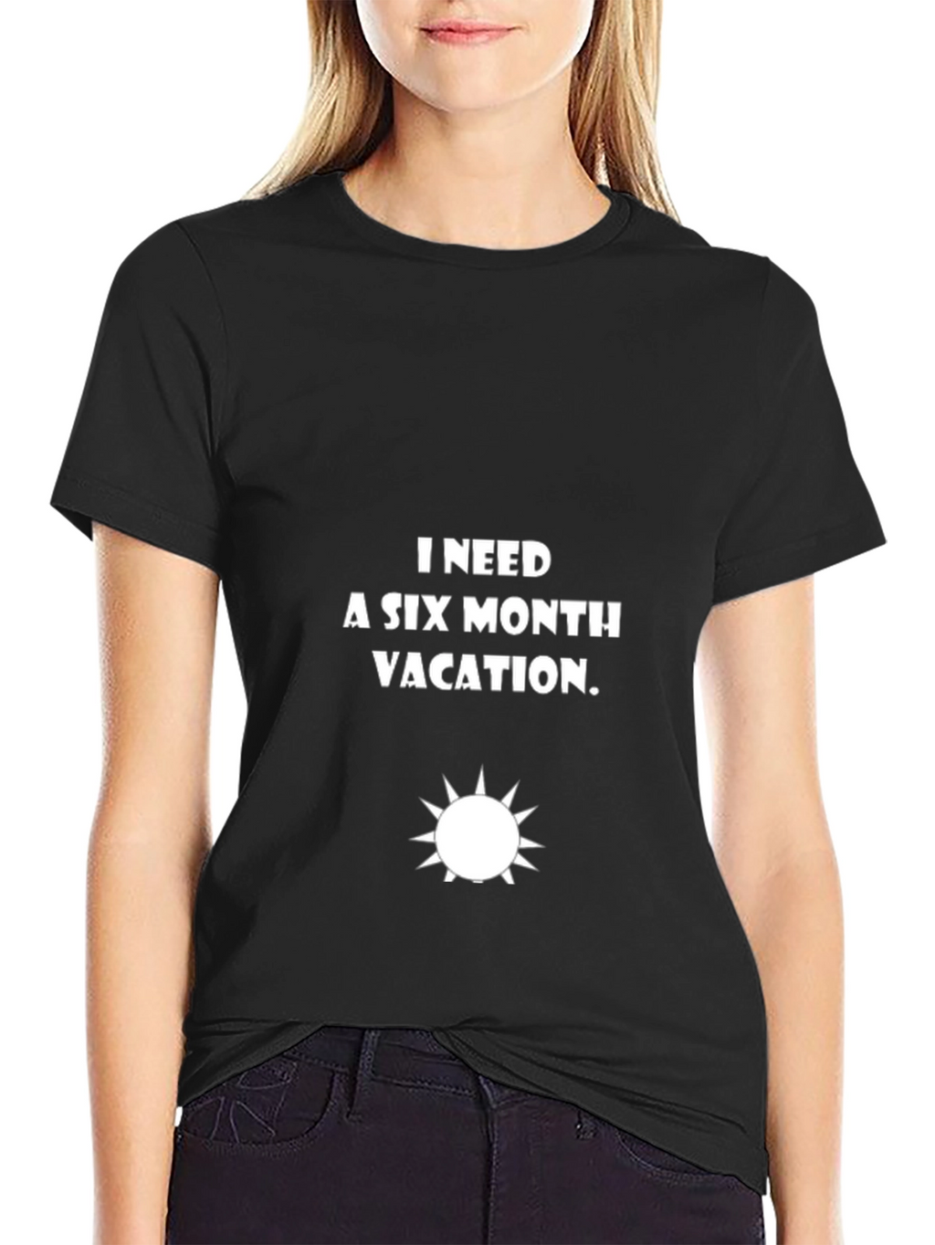 Six Month Vacation Black Graphic Tee