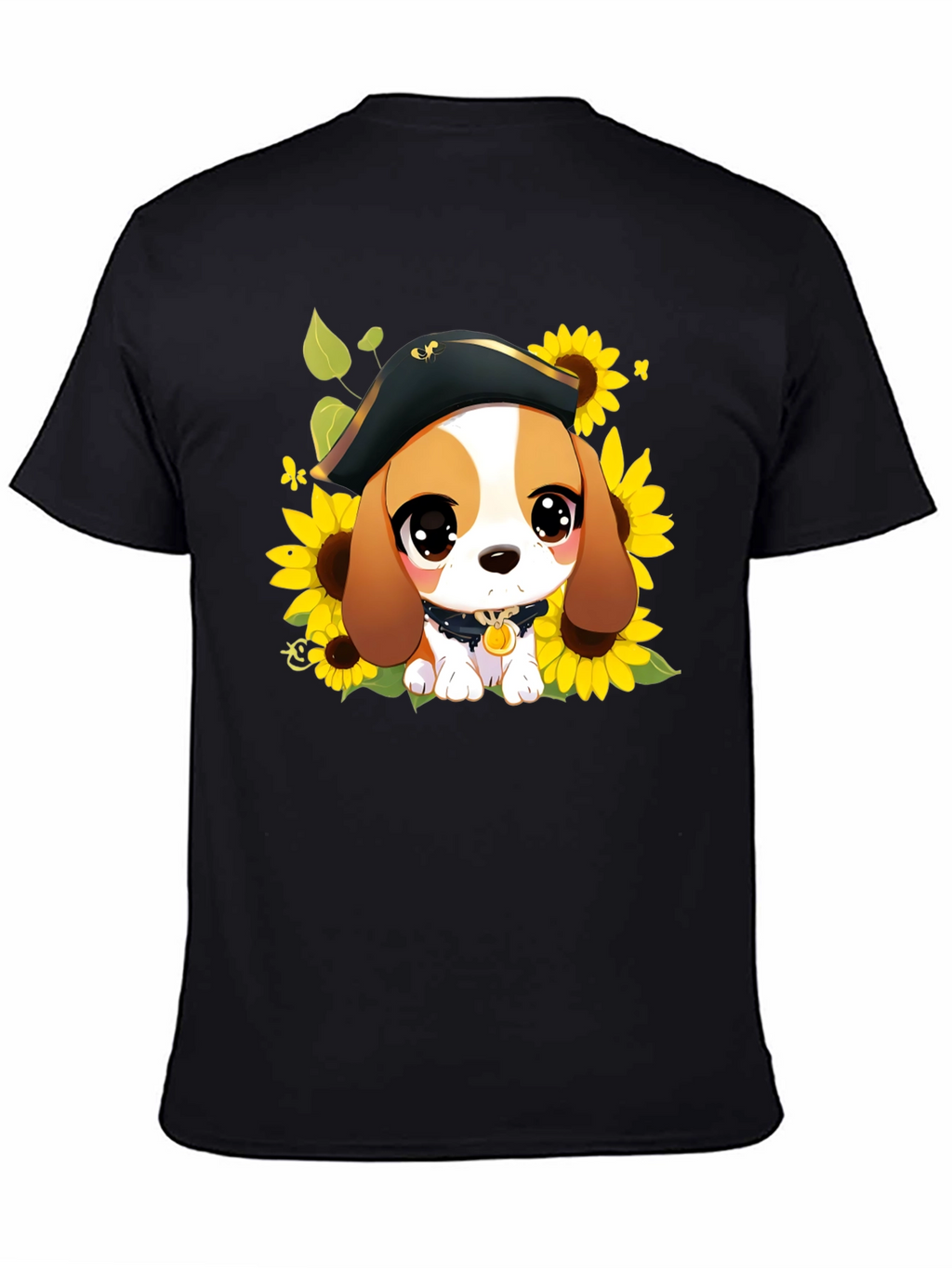 Cute Cartoon Beagle in Pirate Hat T-Shirt