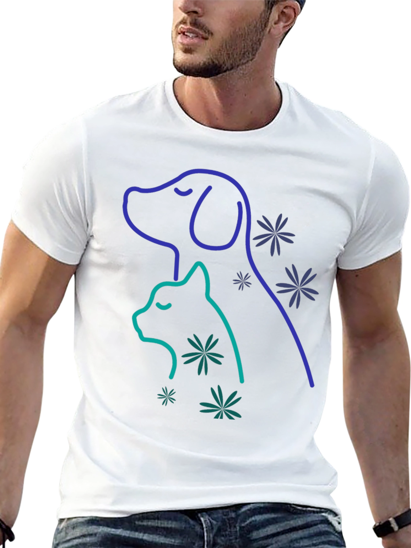Dog & Cat Outline Graphic Tee