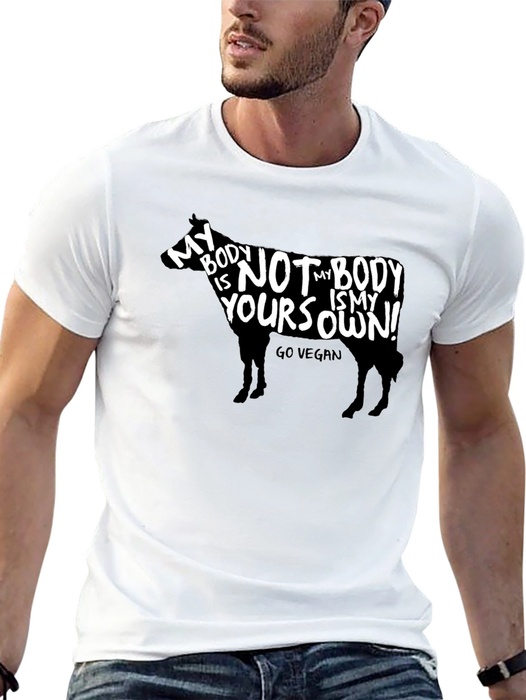 Vegan Cow T-Shirt - My Body Is My Own!